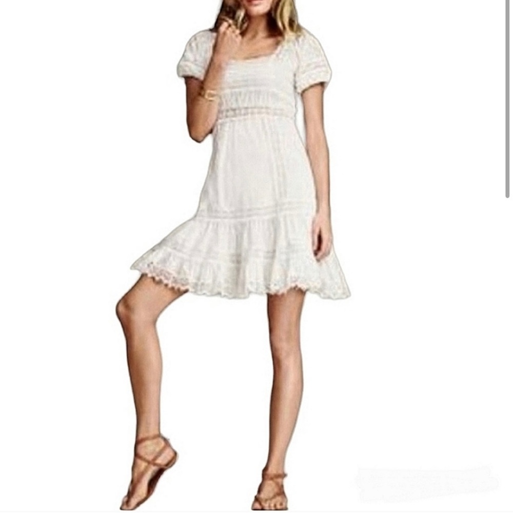 Victoria’s Secret Peasant Bohemian Crochet Dress—WHITE, size 12